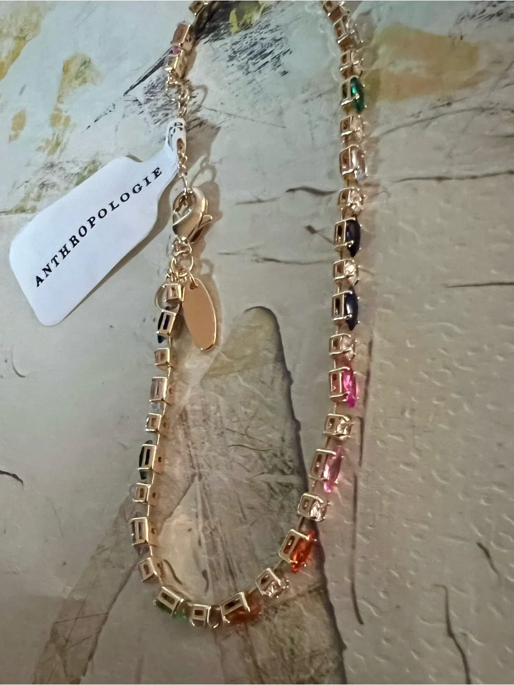 Anthropologie Colorful Crystal Tennis Bracelet - NWT
